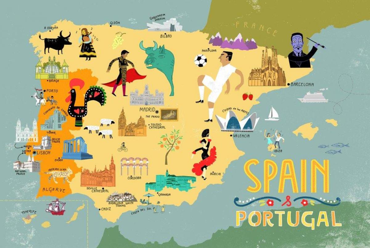 Hiszpania mapa turystyczna miasta