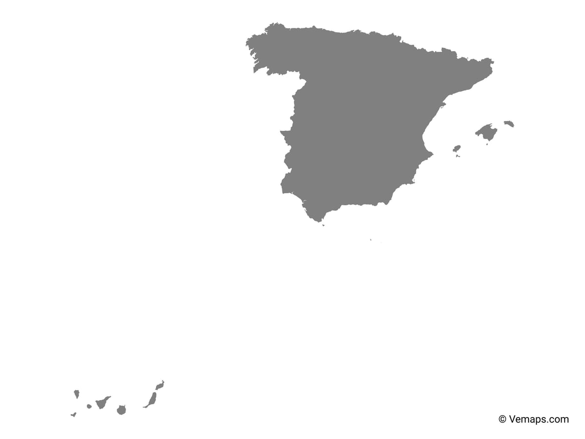 Hiszpania mapa wektor