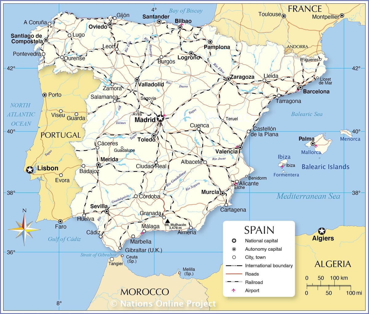 mapa Hiszpanii