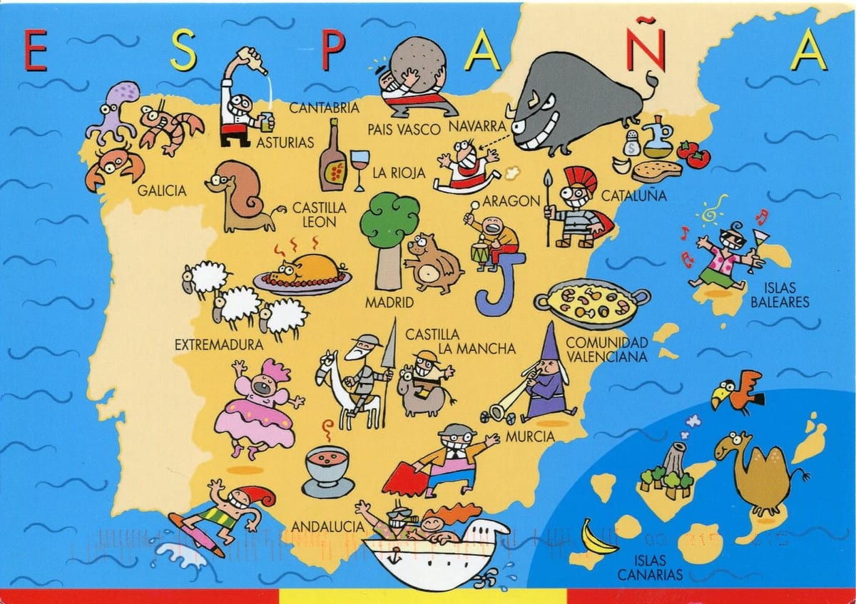 Hiszpania mapa dla dzieci
