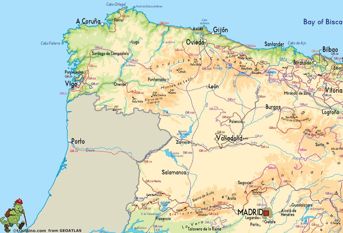 mapa Hiszpanii Zachodniej