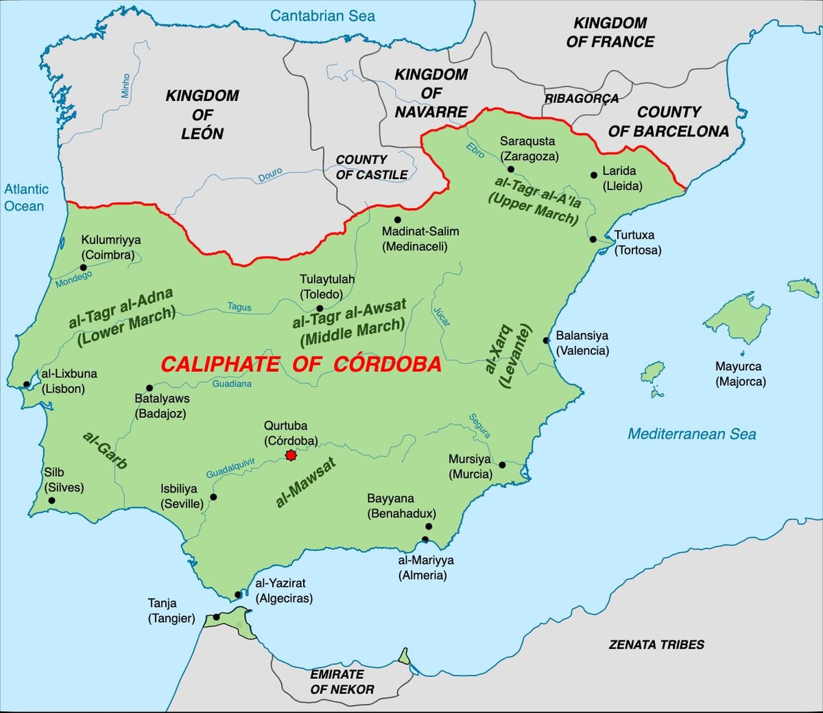 mapa Hiszpanii muzułmaninem