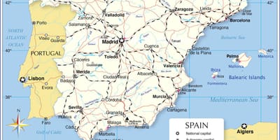 Mapa Hiszpanii