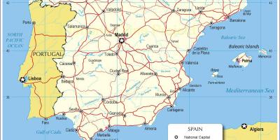 Mapa Hiszpanii transportów