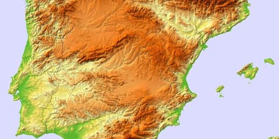 Mapa Hiszpanii ulga