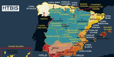 Szczegółowa mapa wschodniego wybrzeża Hiszpanii
