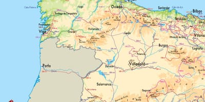 Mapa Hiszpanii Zachodniej