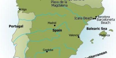 Mapa Hiszpanii plaże