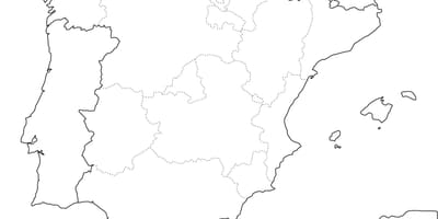 Zwykła mapa Hiszpanii