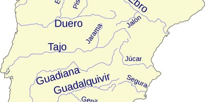 Rzeki Hiszpanii mapa